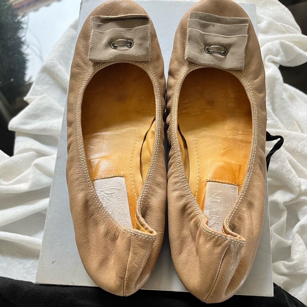 Lanvin flats ballerina 38 in tan